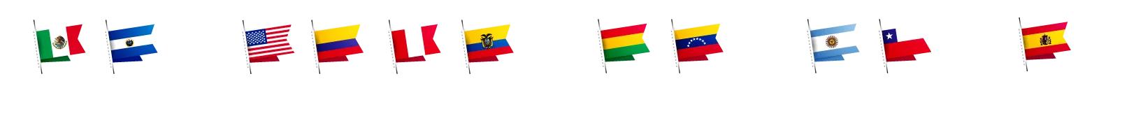 Horario de inicio por país: 1:00 pm en México y El Salvador, 2:00 pm en Estados Unidos, Colombia, Perú y Ecuador, 3:00 pm en Bolivia y Venezuela, 4:00 pm en Argentina y Chile, 8:00 pm en España